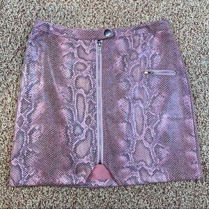 Salty Womens Pink Snakeskin Skirt Straight L